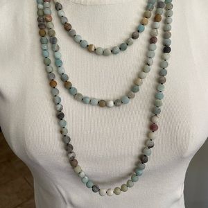Long stone bead necklace